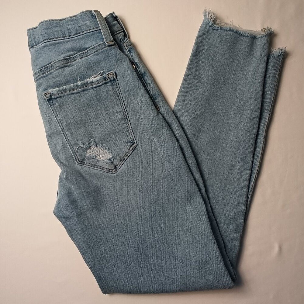 Banana Republic Womens High Rise Distressed Skinny Jeans Size 2/25P Light Wash